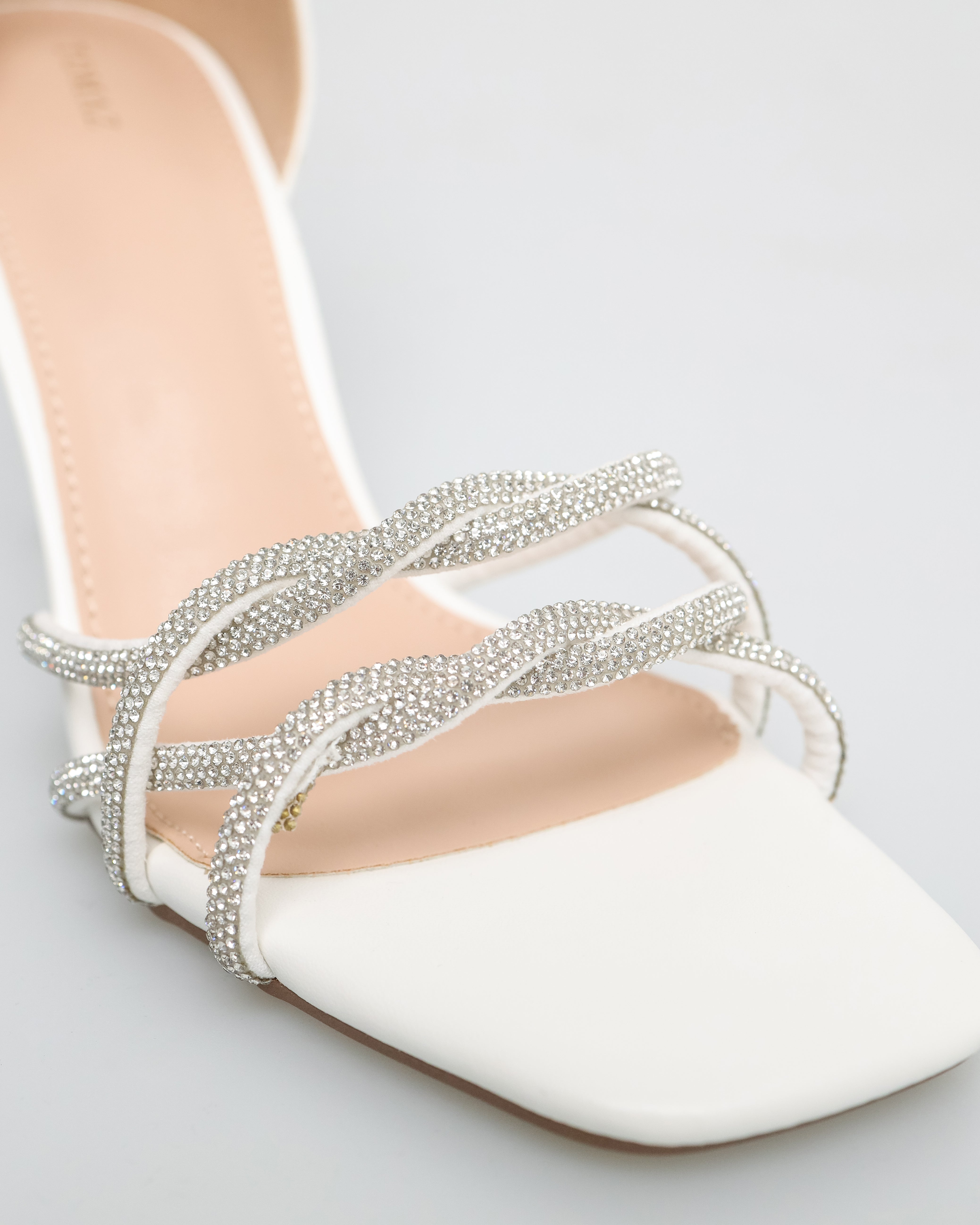 Tomaz NN290 Ladies Gemstone Strap Heels (White)