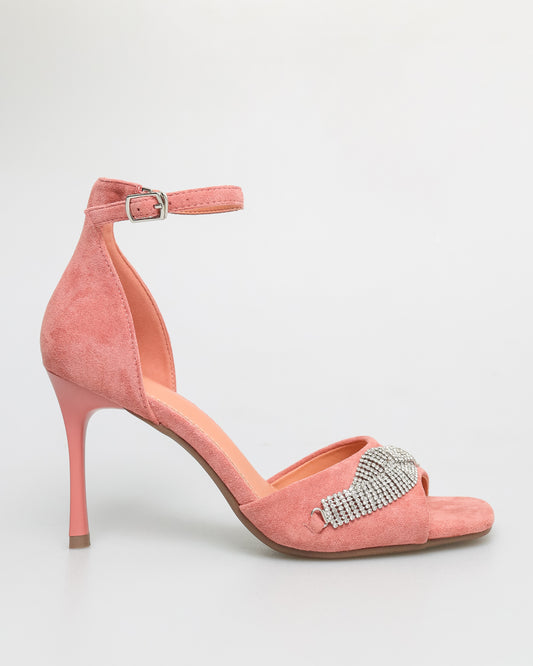 Tomaz NN291 Ladies Gemstone Anklestrap Heels (Peach)