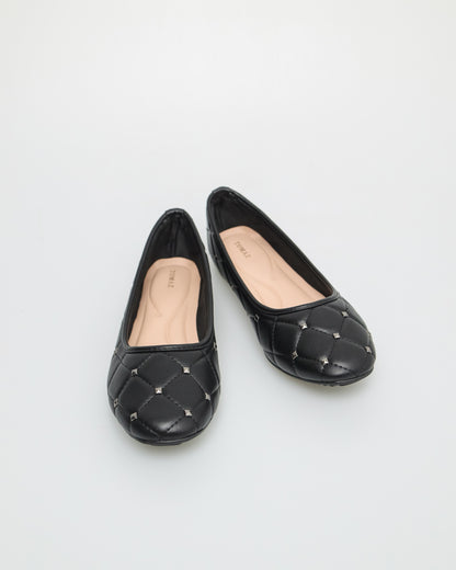 Tomaz NN336 Ladies Quilted Flats (Black)