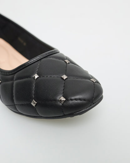 Tomaz NN336 Ladies Quilted Flats (Black)