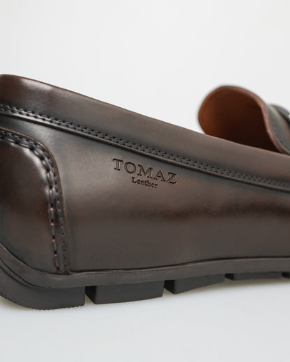 Tomaz C630 Men's T-Buckle Signature Moccasins (Coffee)