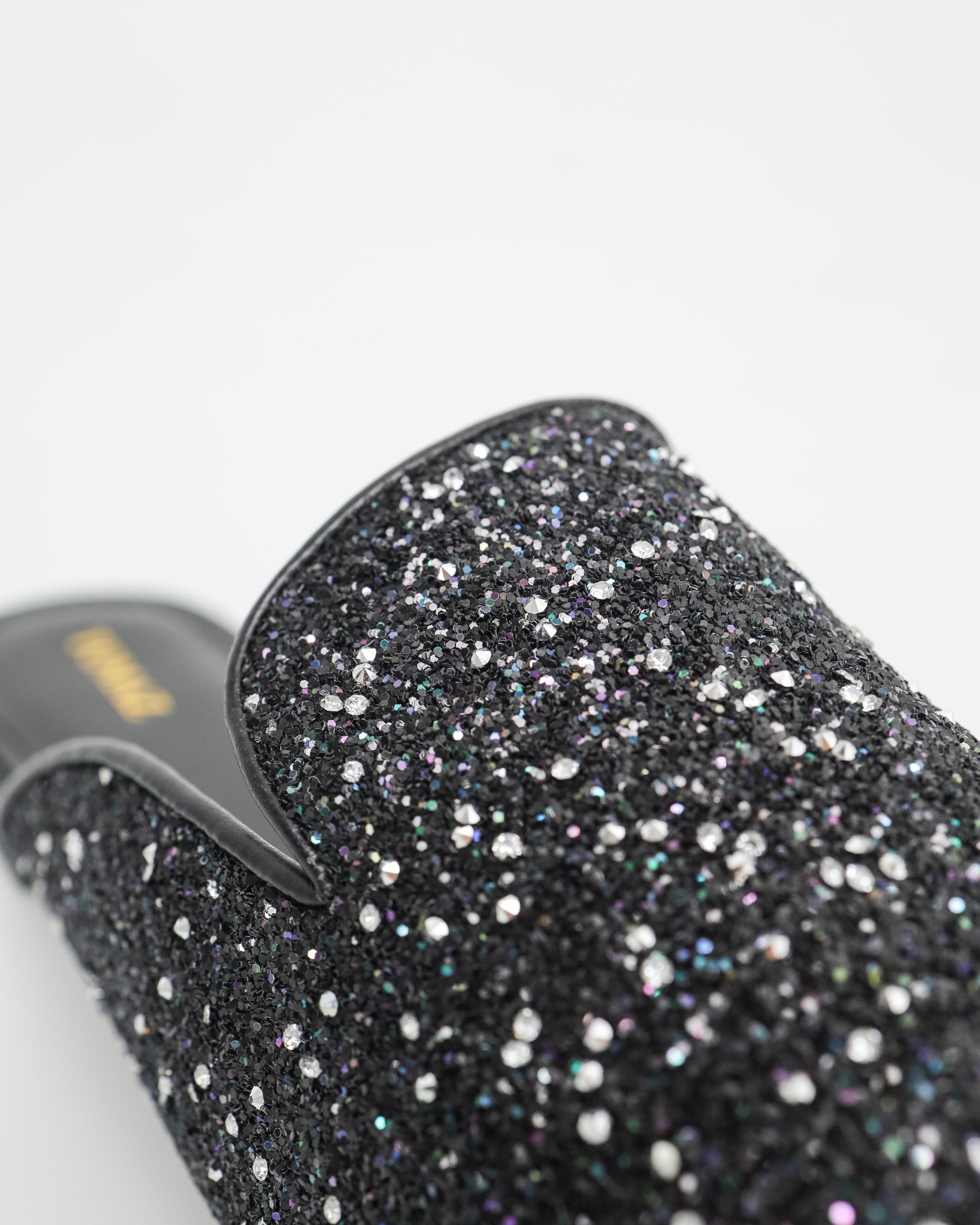 Tomaz FL086 Ladies Glitter Mules (Black)