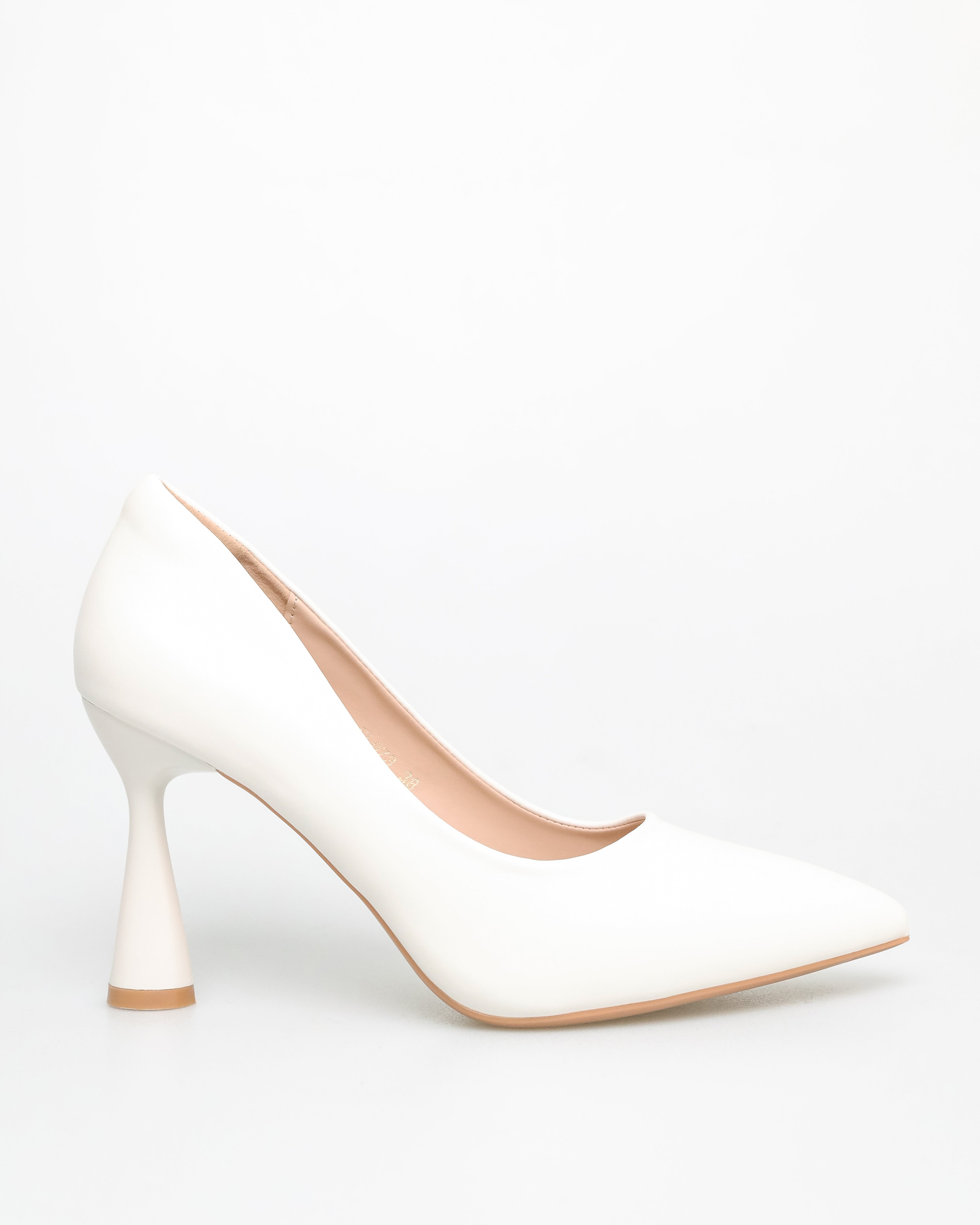 Tomaz FL073 Ladies Flared Heels (White)