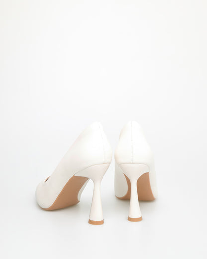 Tomaz FL073 Ladies Flared Heels (White)