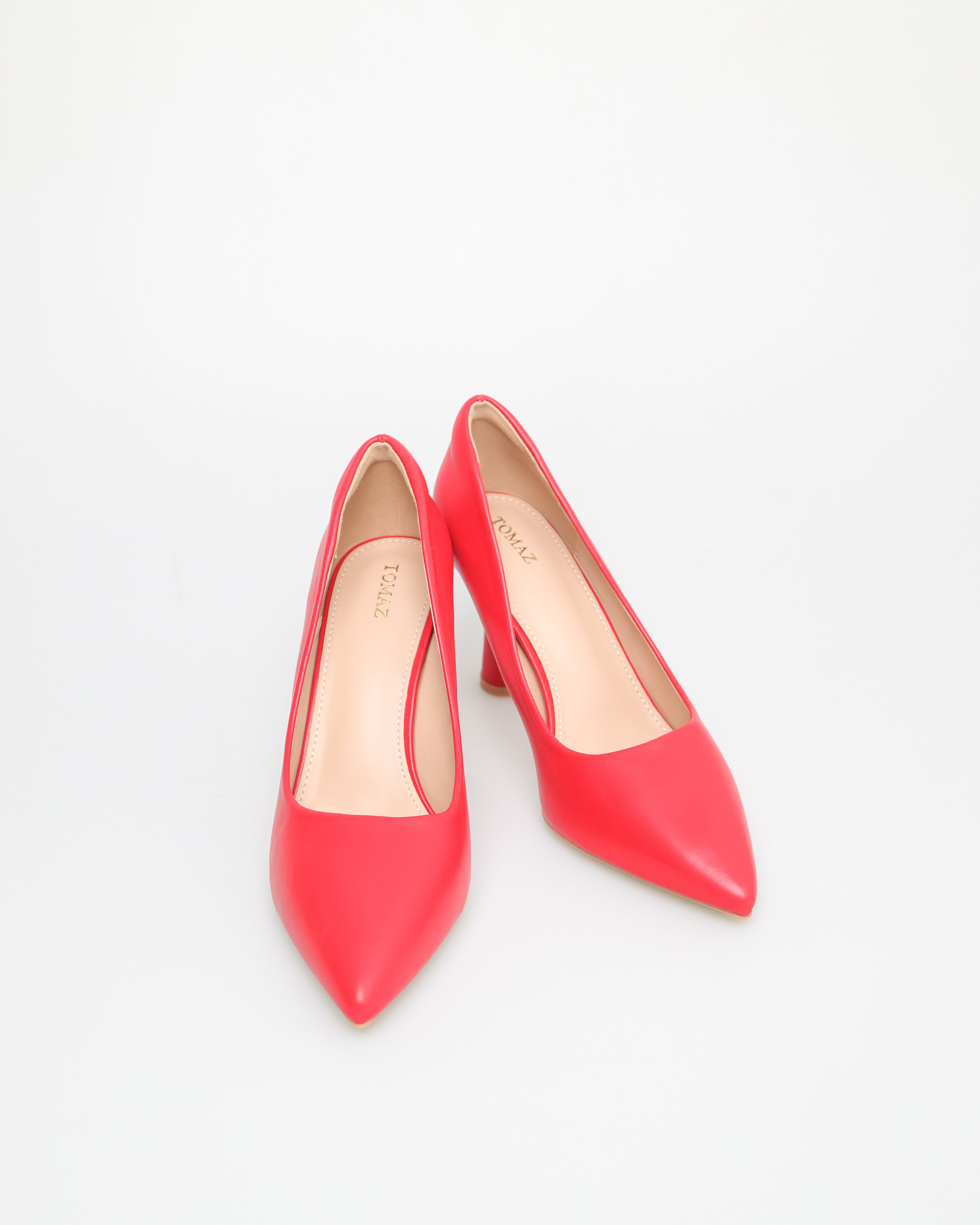 Tomaz FL073 Ladies Flared Heels (Red)