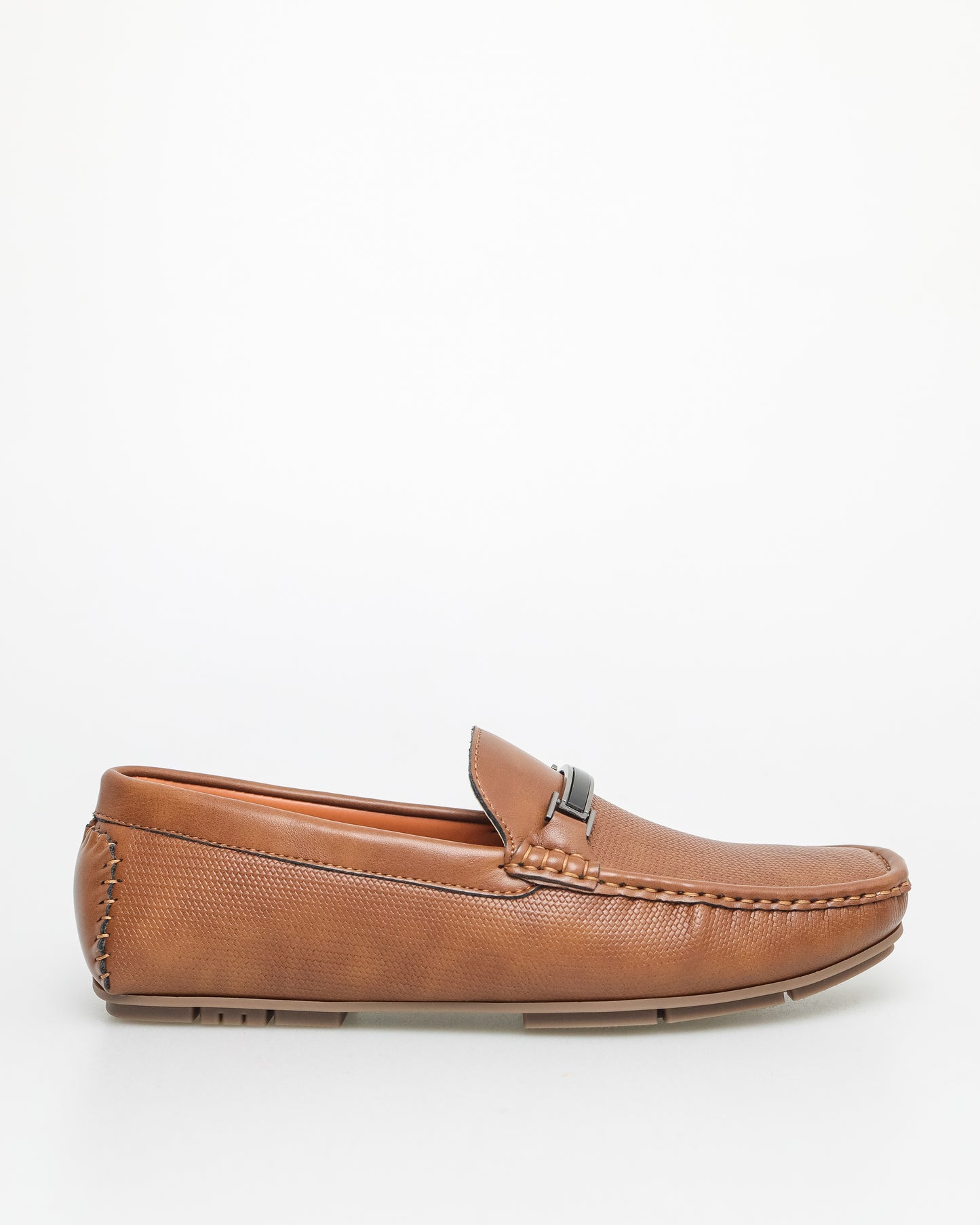 Tomaz C615 Men's Black Streamline Buckle Moccasins (Brown)