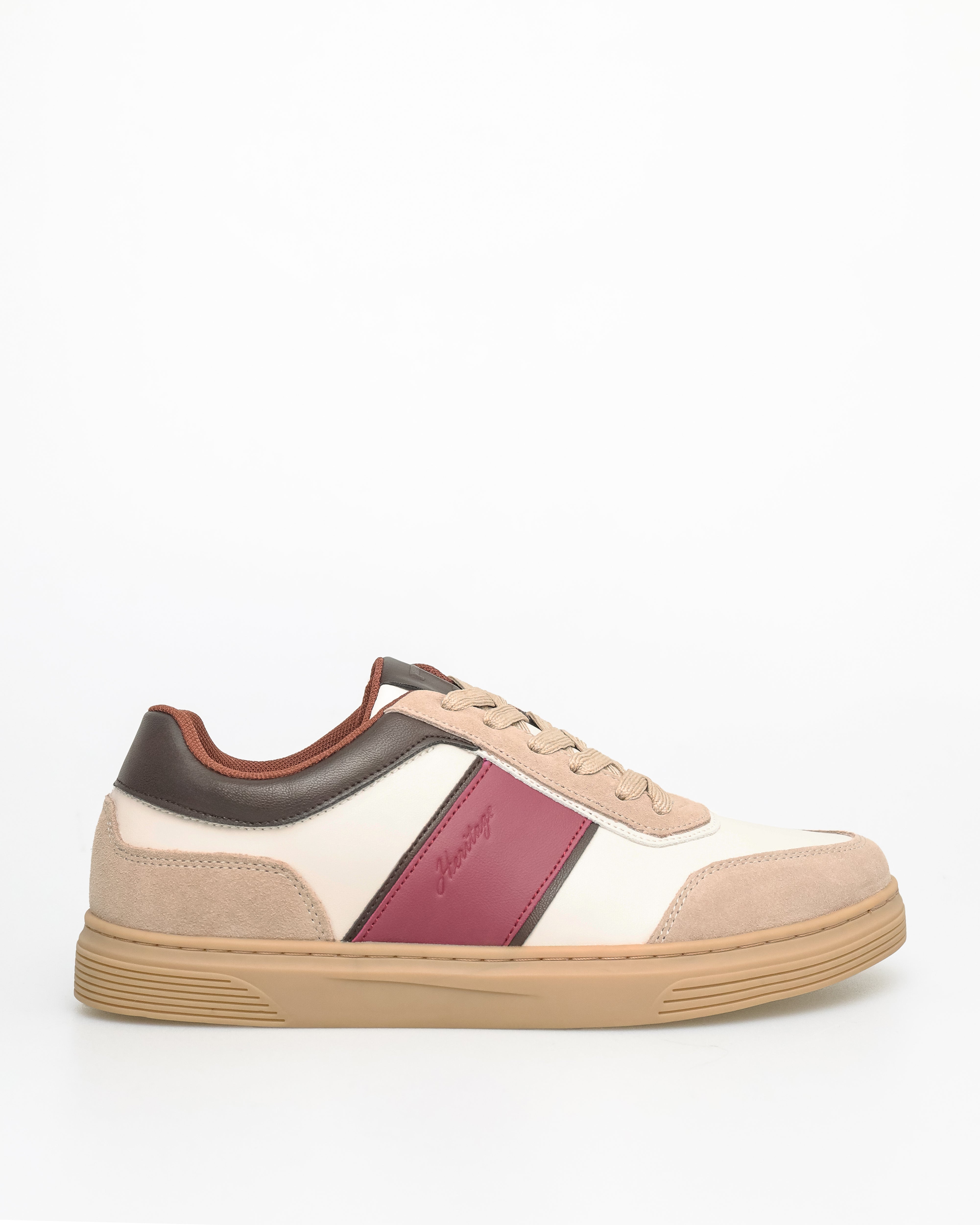 Tomaz C673 Mens Canvas Stripes Sneaker (Wine)