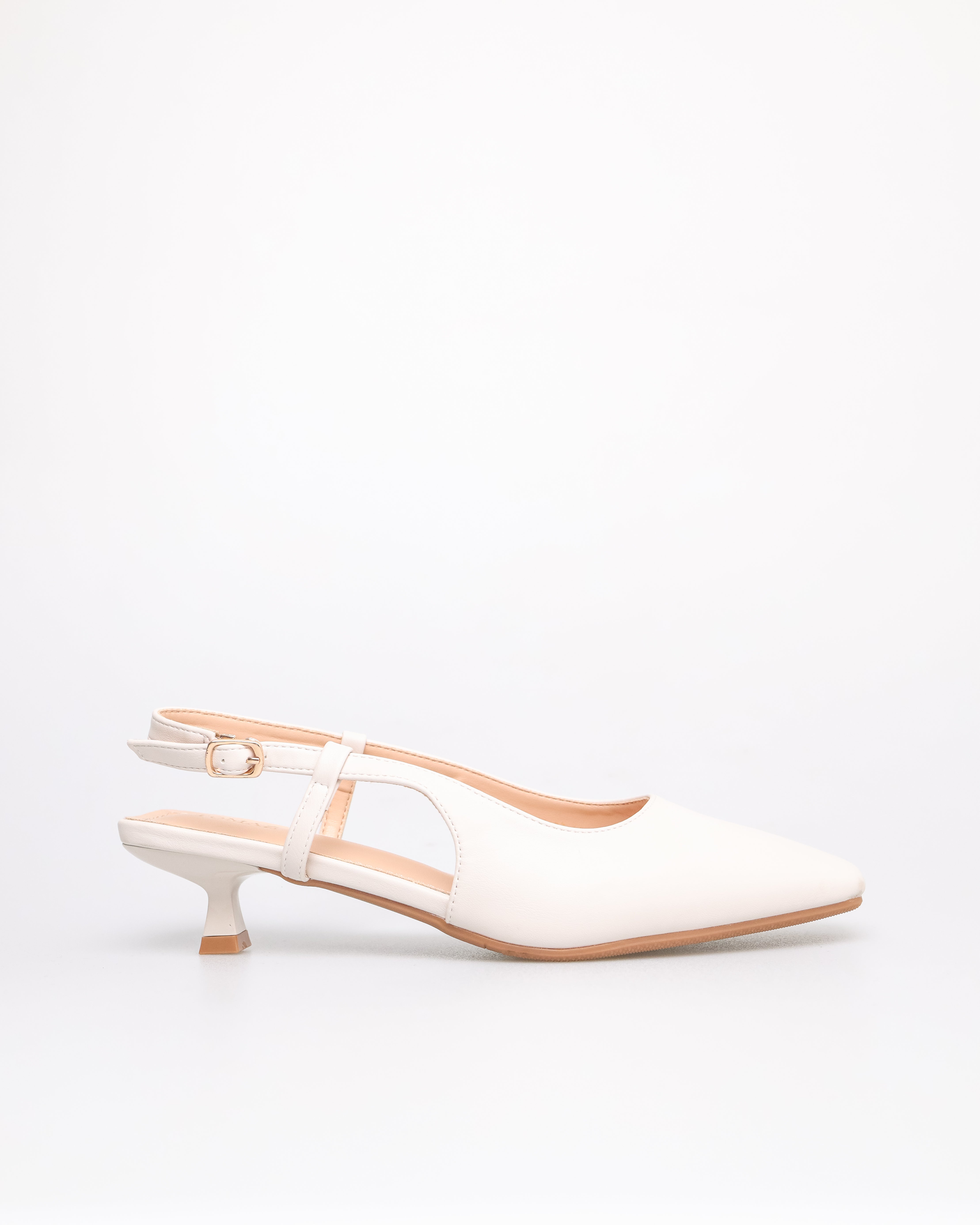 Tomaz YX167 Ladies Pointy Slingback Heels (Cream)