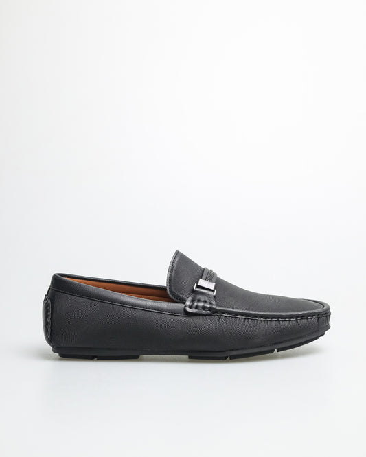 Tomaz C438 Men's Buckle Moccasins (Black)