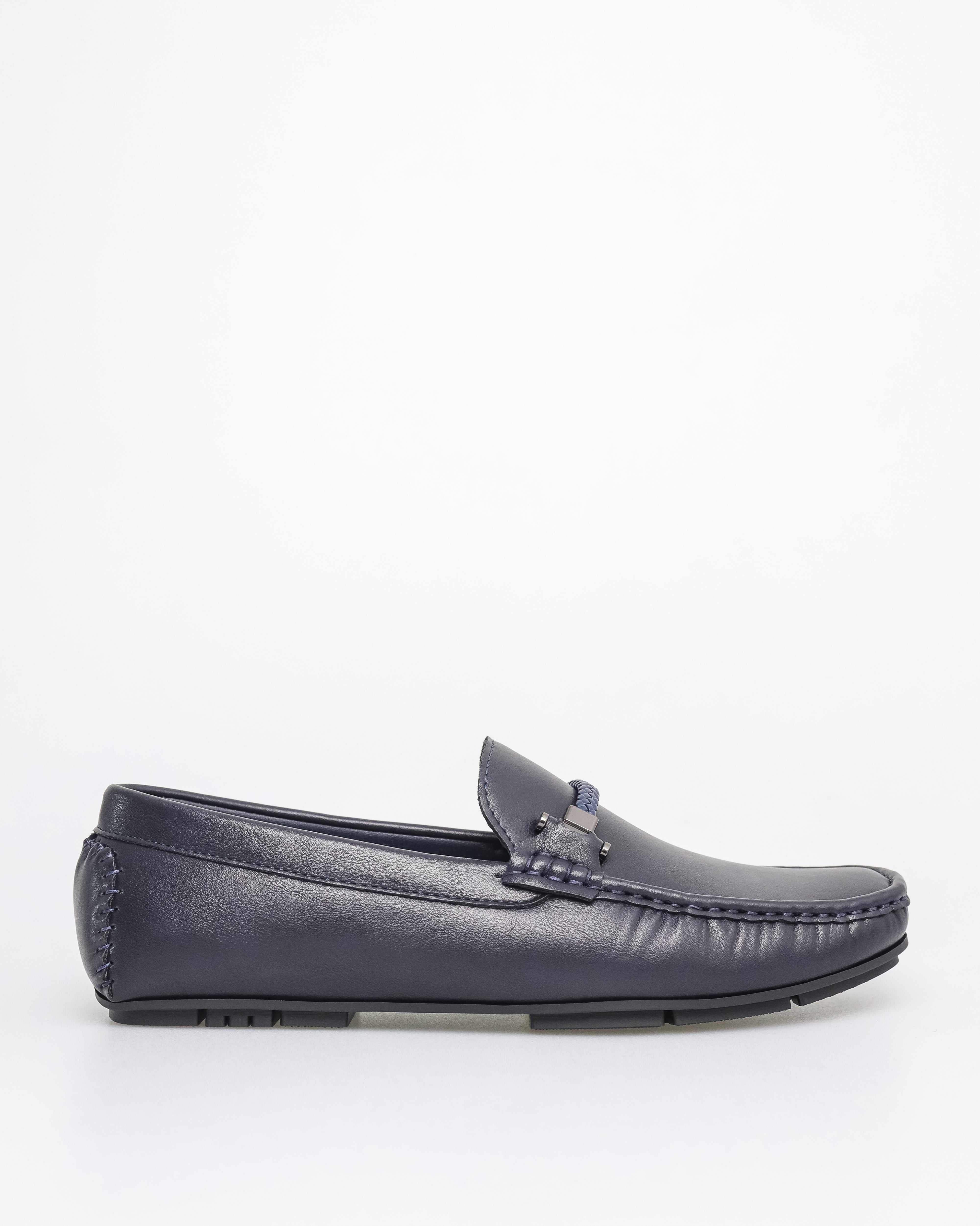 Tomaz C620 Men's Knit Accent Buckle Moccasins (Navy)