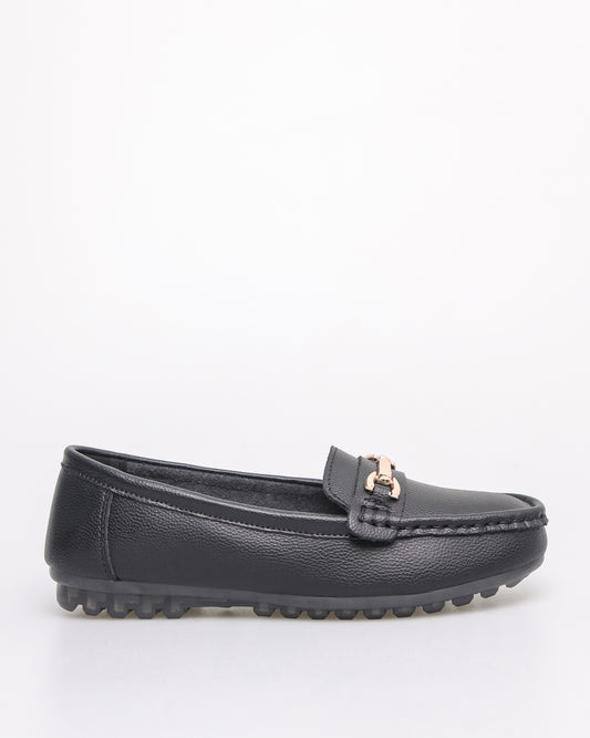 Tomaz YX200 Ladies Buckle Flats (Black)