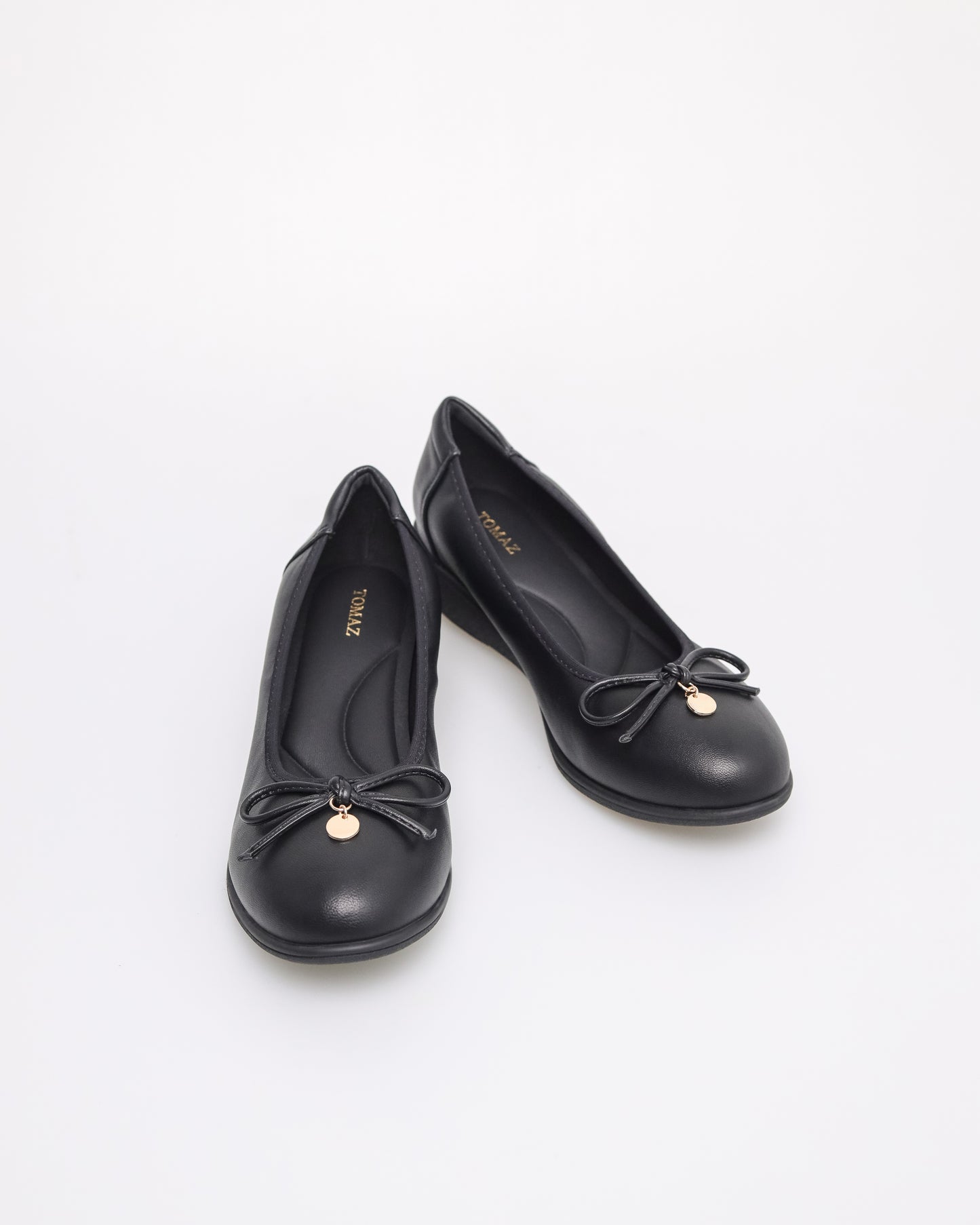 Tomaz YX187 Ladies Ribbon Wedges (Black)