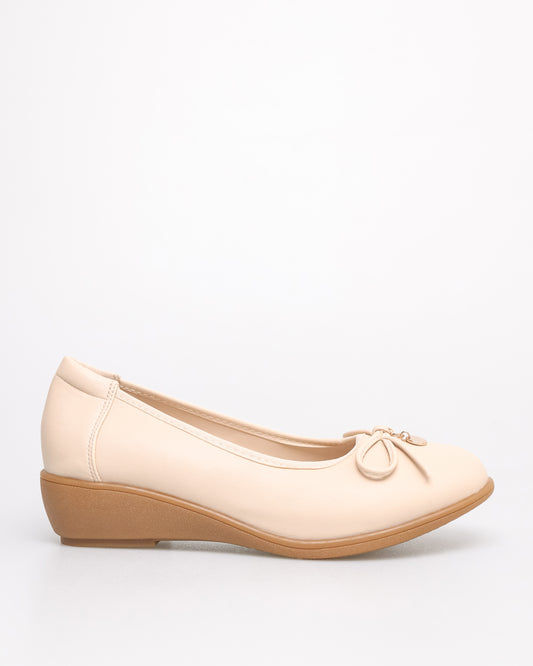 Tomaz YX187 Ladies Ribbon Wedges (Beige)