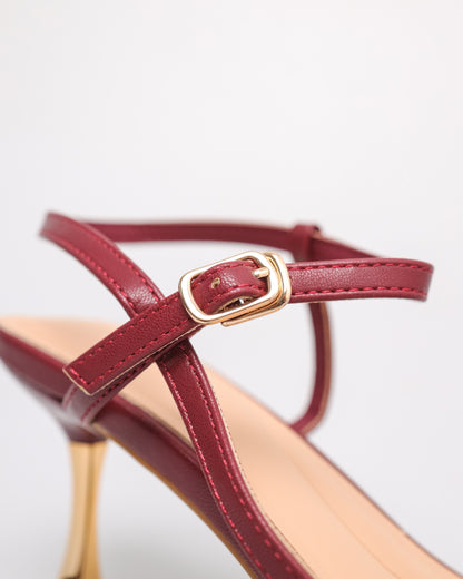 Tomaz YX175 Ladies Strappy Slingback Heels (Maroon)