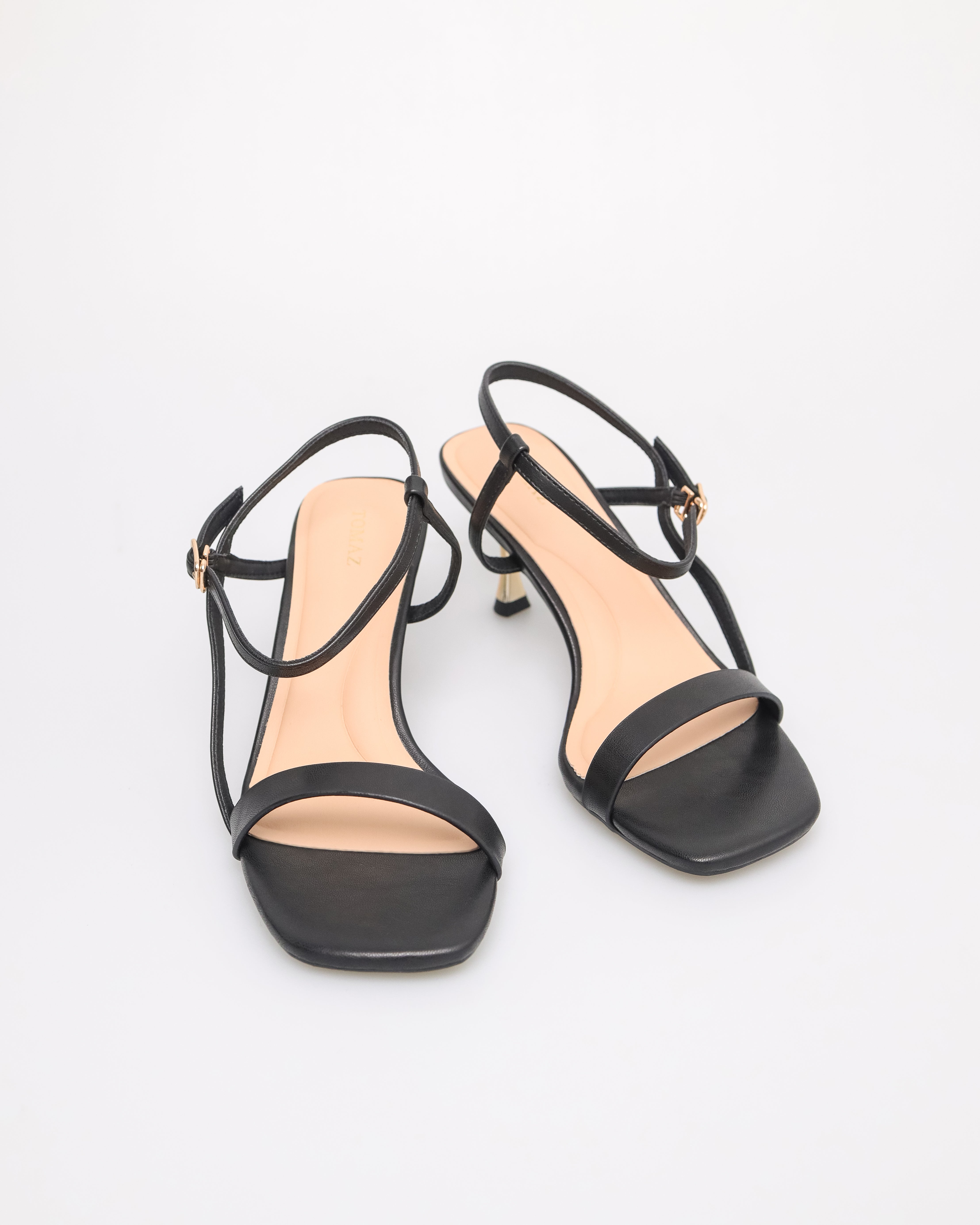 Tomaz YX175 Ladies Strappy Slingback Heels (Black)