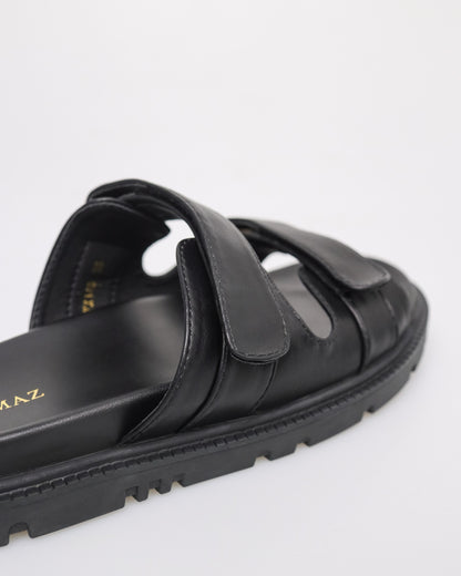 Tomaz YX149 Ladies Buckle Sandals (Black)