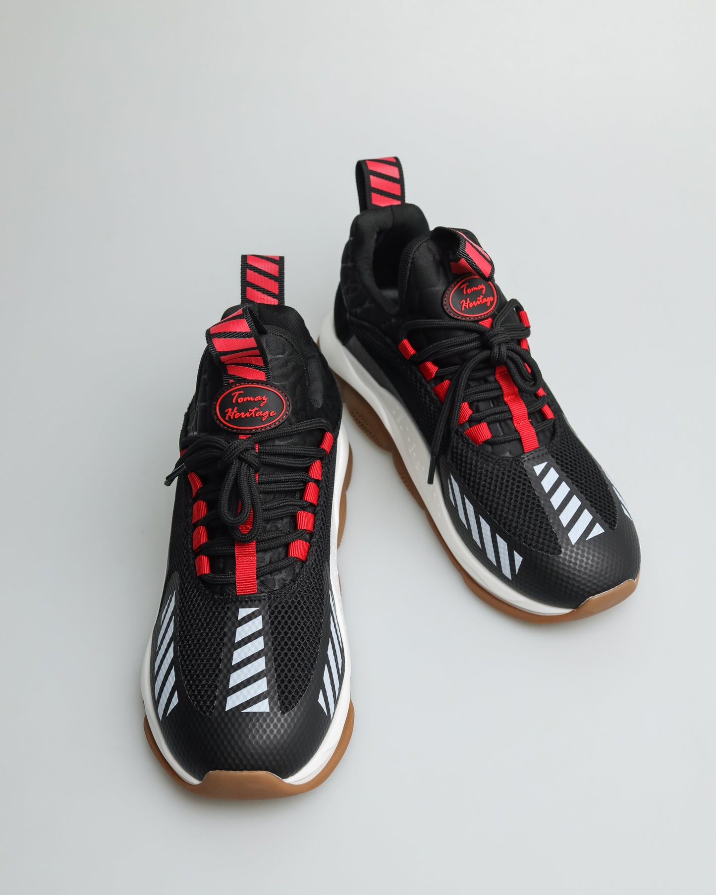 Tomaz VS001 Men's Sneakers (Black/Red/White)