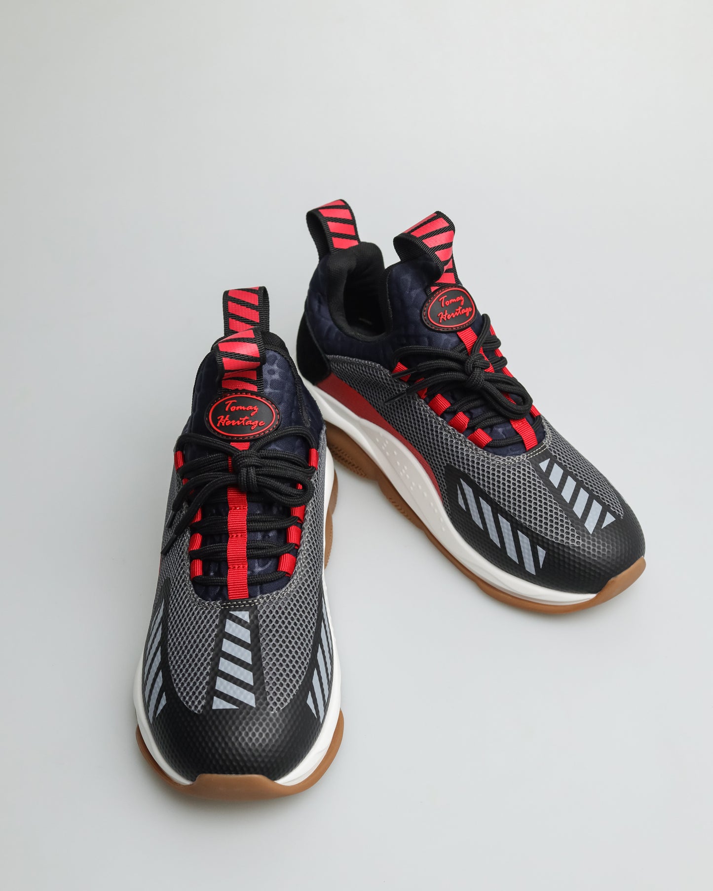Tomaz VS001 Men's Sneakers (Black/Grey/Red/White)