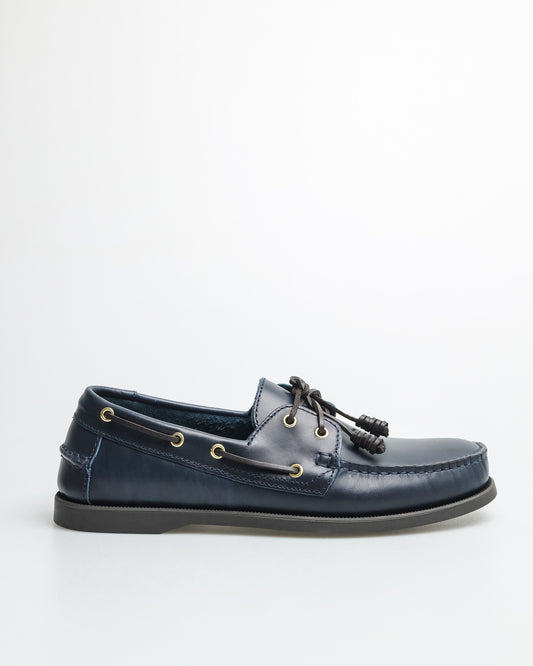 Tomaz C328 Men's Leather Boat Shoes (Navy)