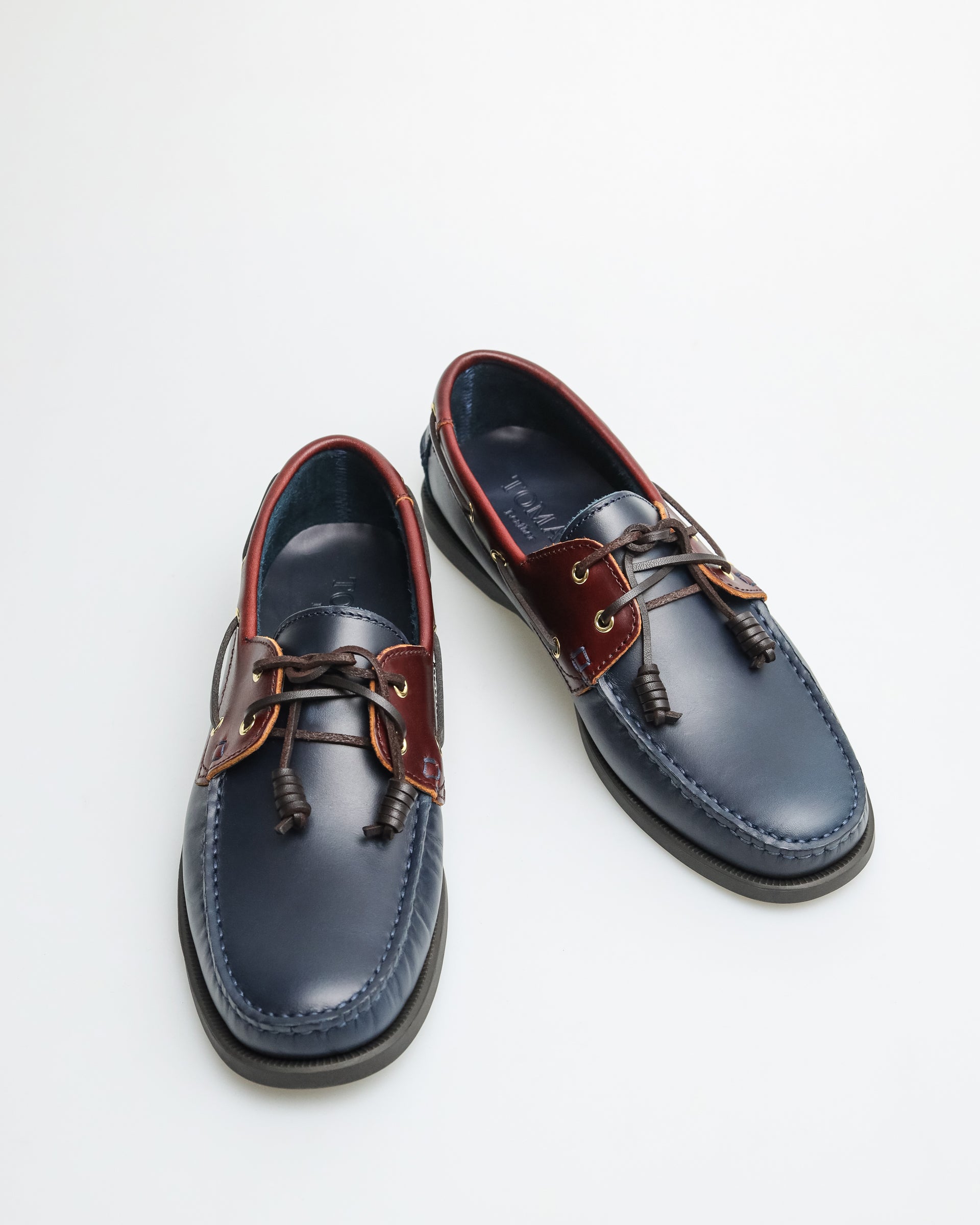 Tomaz C328 Men's Leather Boat Shoes (Navy/Wine) – TOMAZ