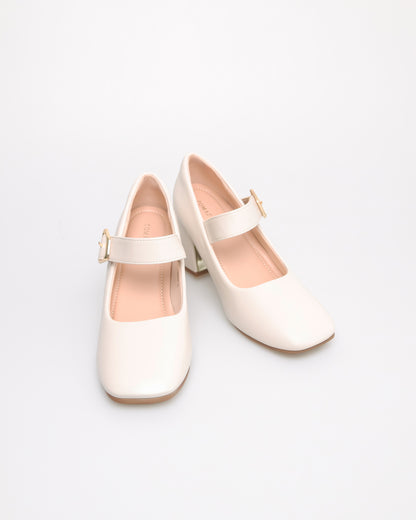 Tomaz NN350 Ladies Pointy Ballerina Heels (Cream)