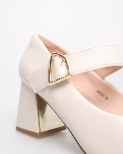 Tomaz NN350 Ladies Pointy Ballerina Heels (Cream)