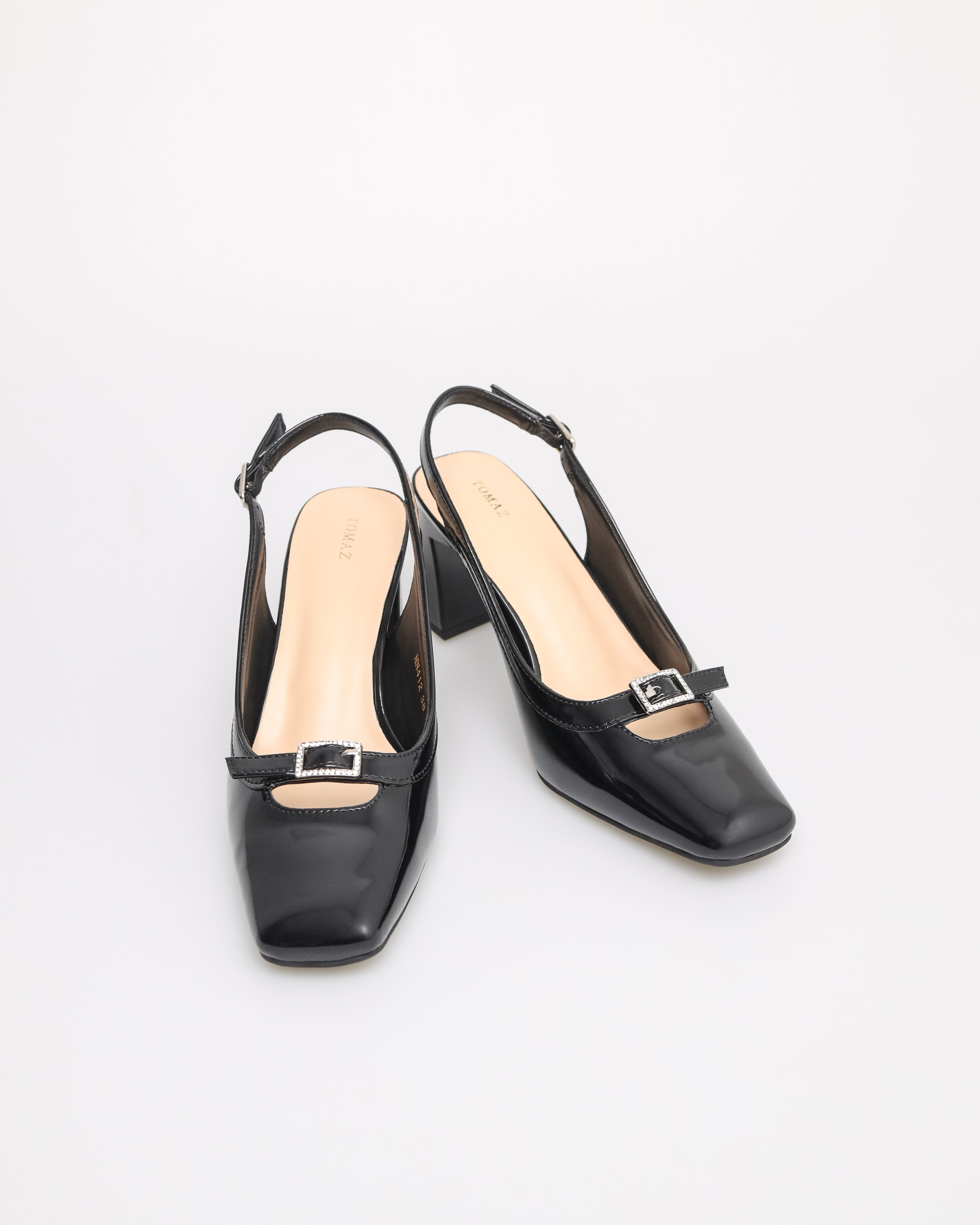 Tomaz NN412 Ladies Ballerina Slingback Heels (Black)