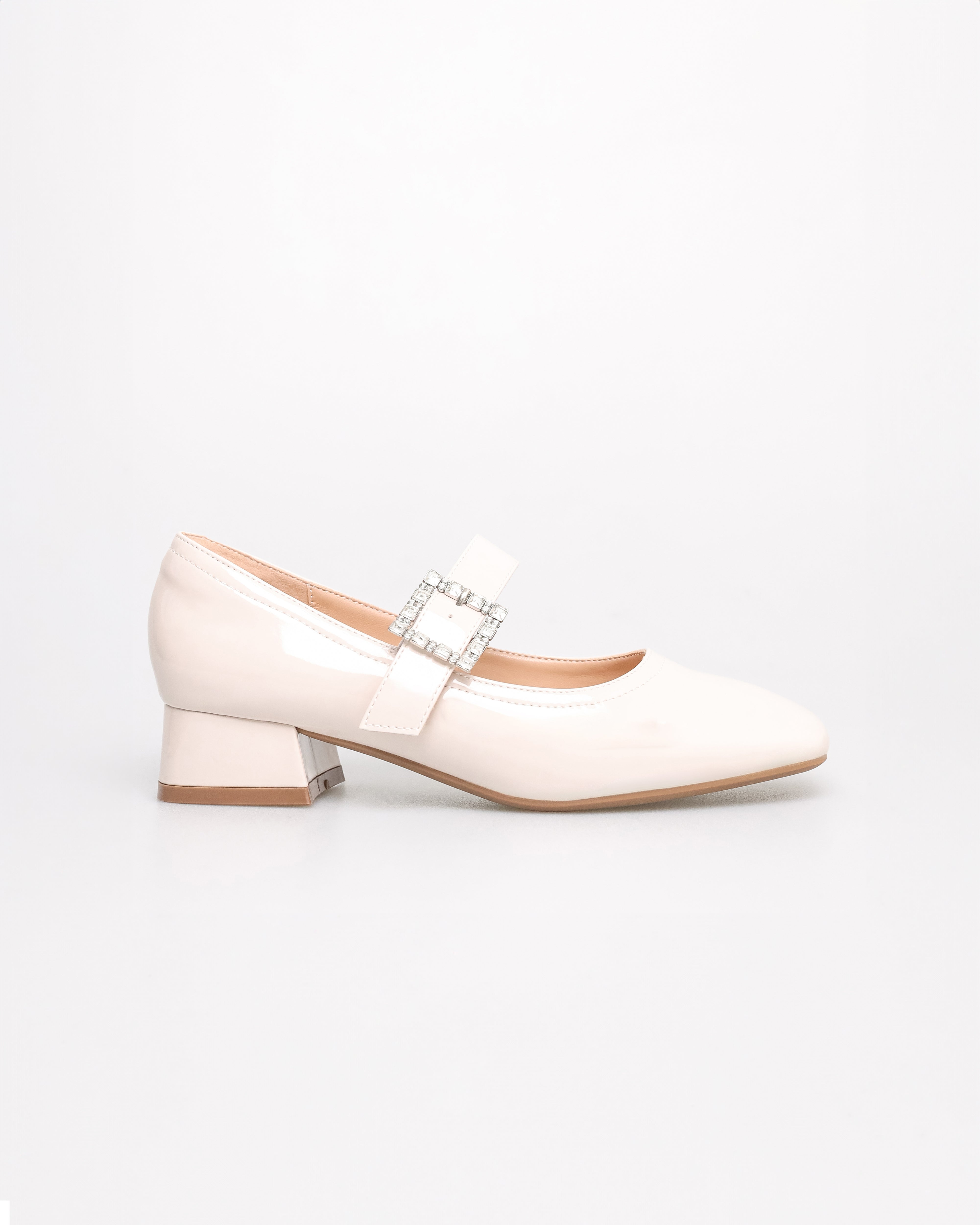 Tomaz NN416 Ladies Ballerina Buckle Heels (Cream)