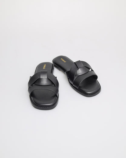 Tomaz YX185 Ladies Crossover Sandals (Black)