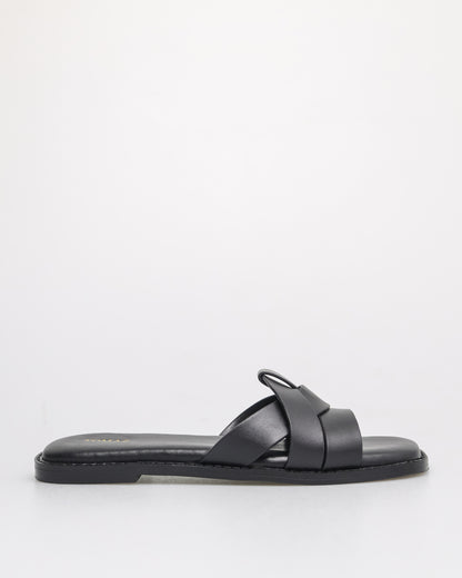 Tomaz YX185 Ladies Crossover Sandals (Black)