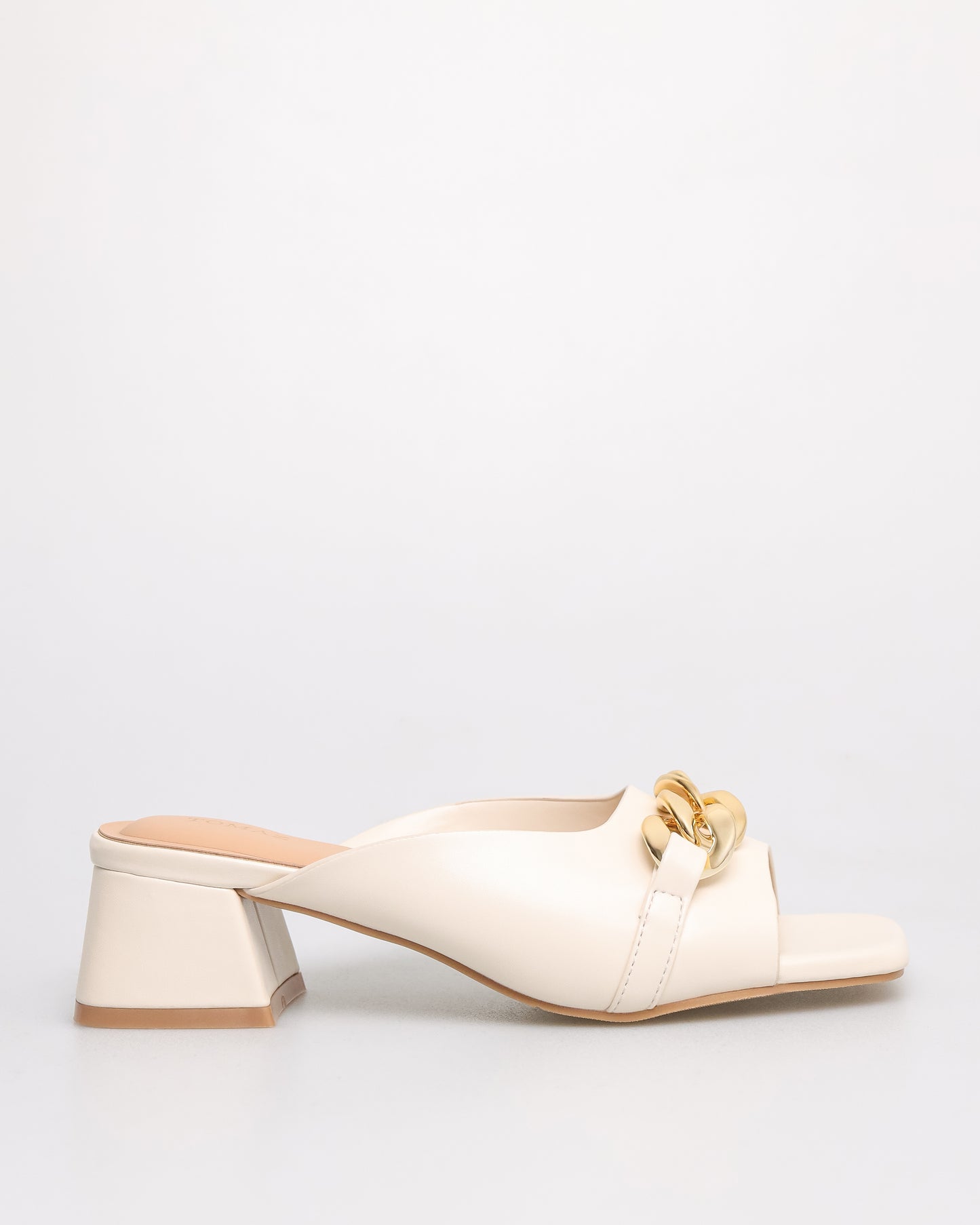 Tomaz YX179 Ladies Gold Buckle Heels (Cream)