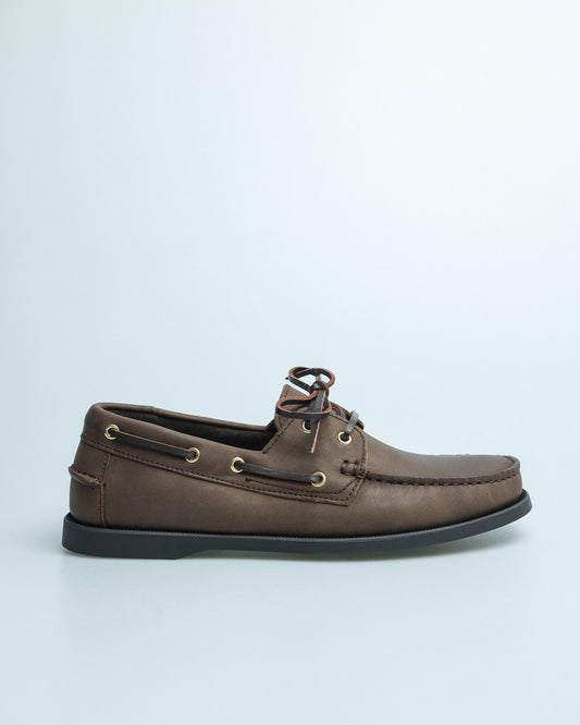 Tomaz C328A Men's Leather Boat Shoes (Coffee)