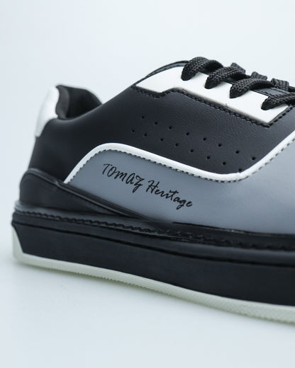 Tomaz TY006 Men's Court Sneakers (Black/Grey)