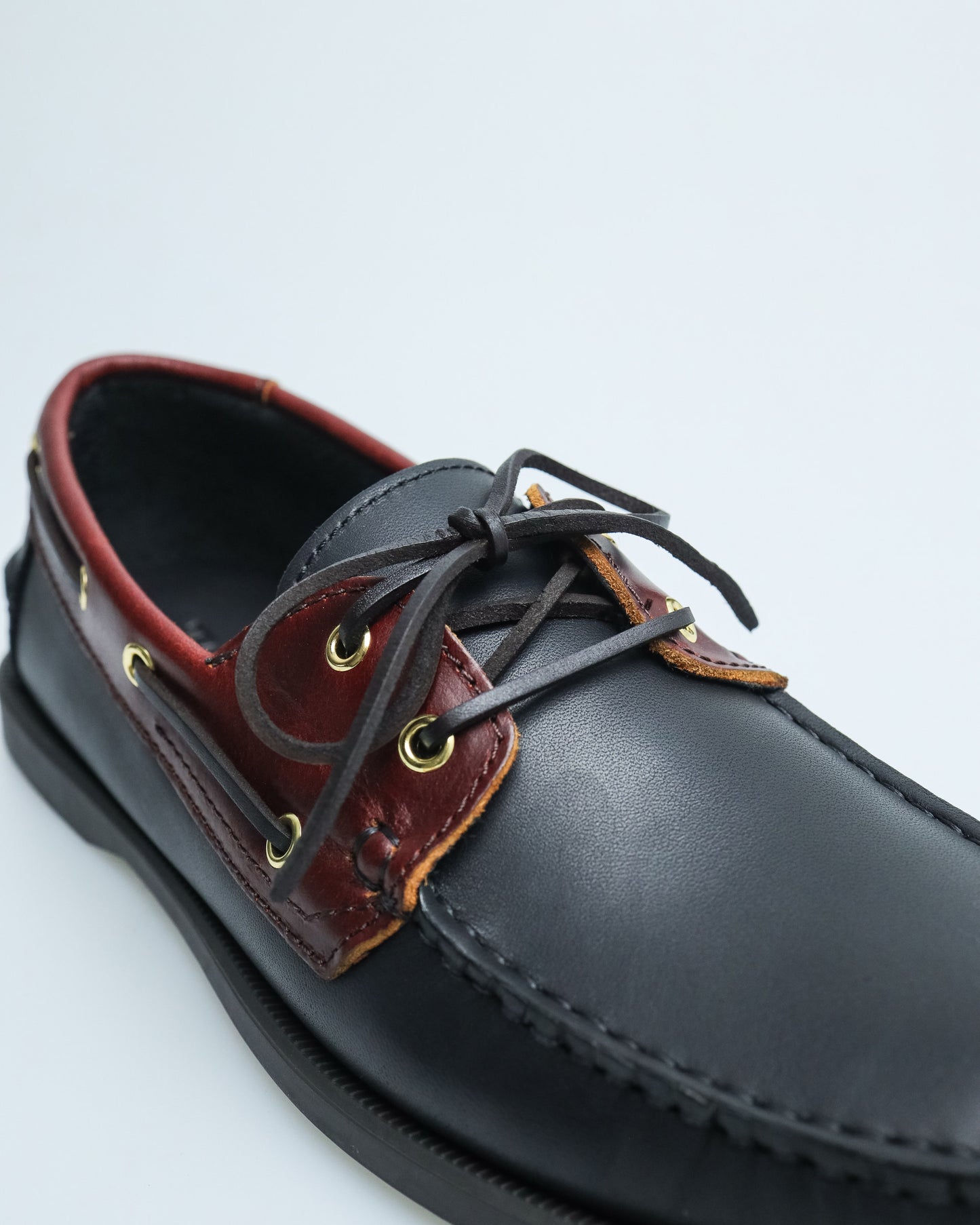 Tomaz C328A Men's Leather Boat Shoes (Black)