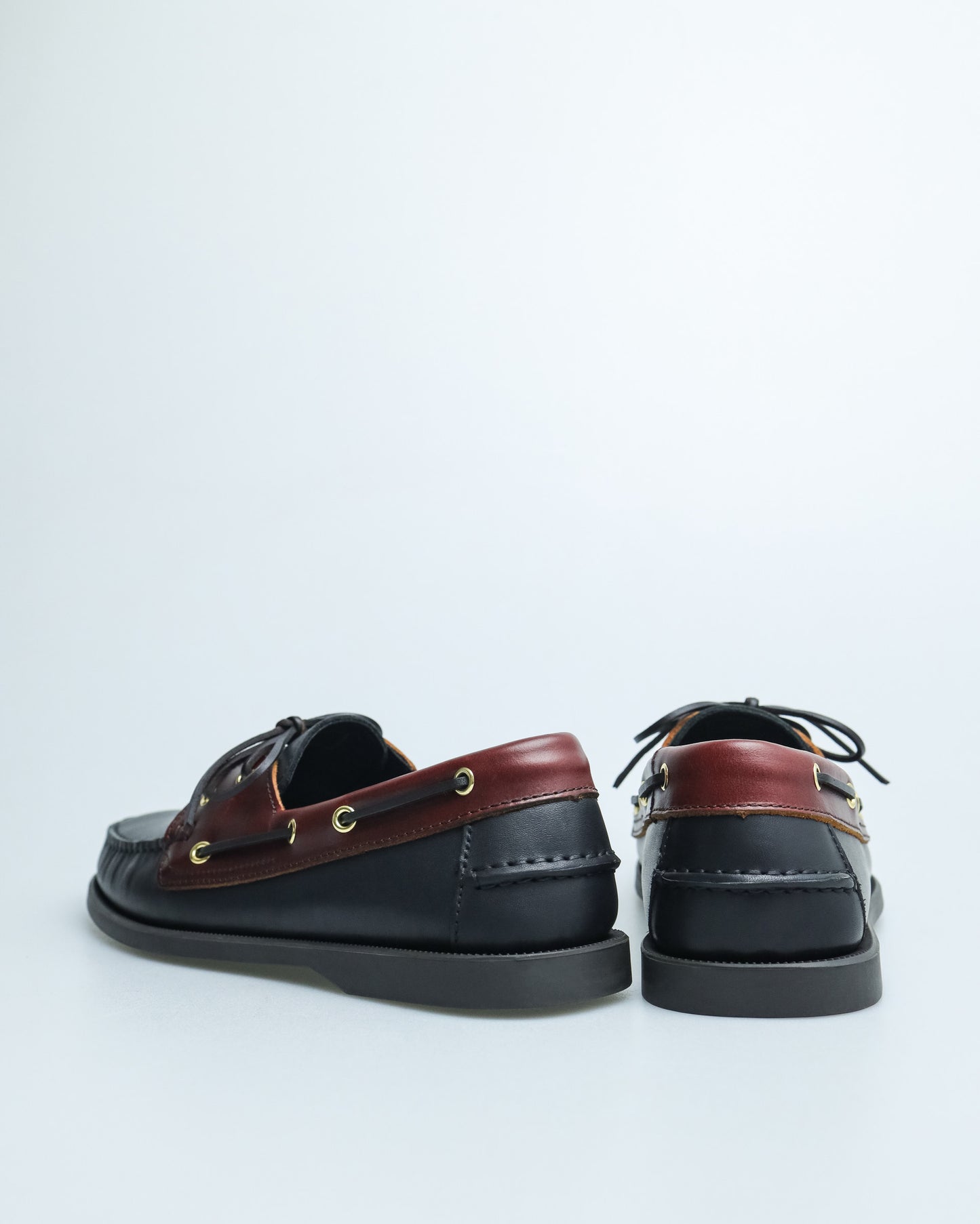 Tomaz C328A Men's Leather Boat Shoes (Black)