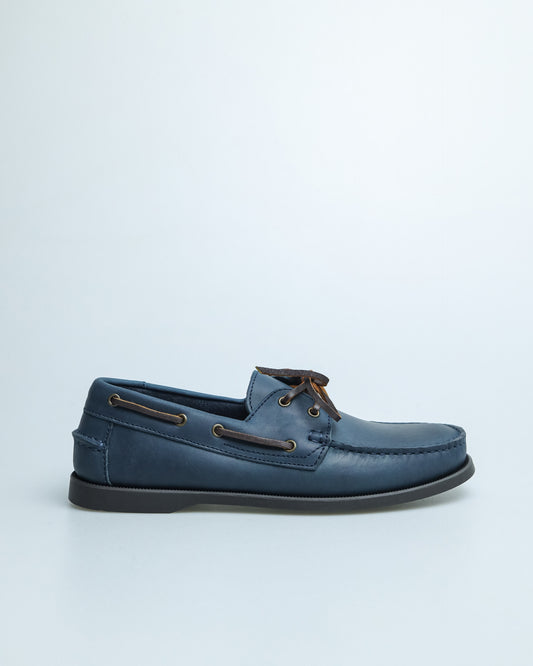 Tomaz C328A Men's Leather Boat Shoes (Blue)