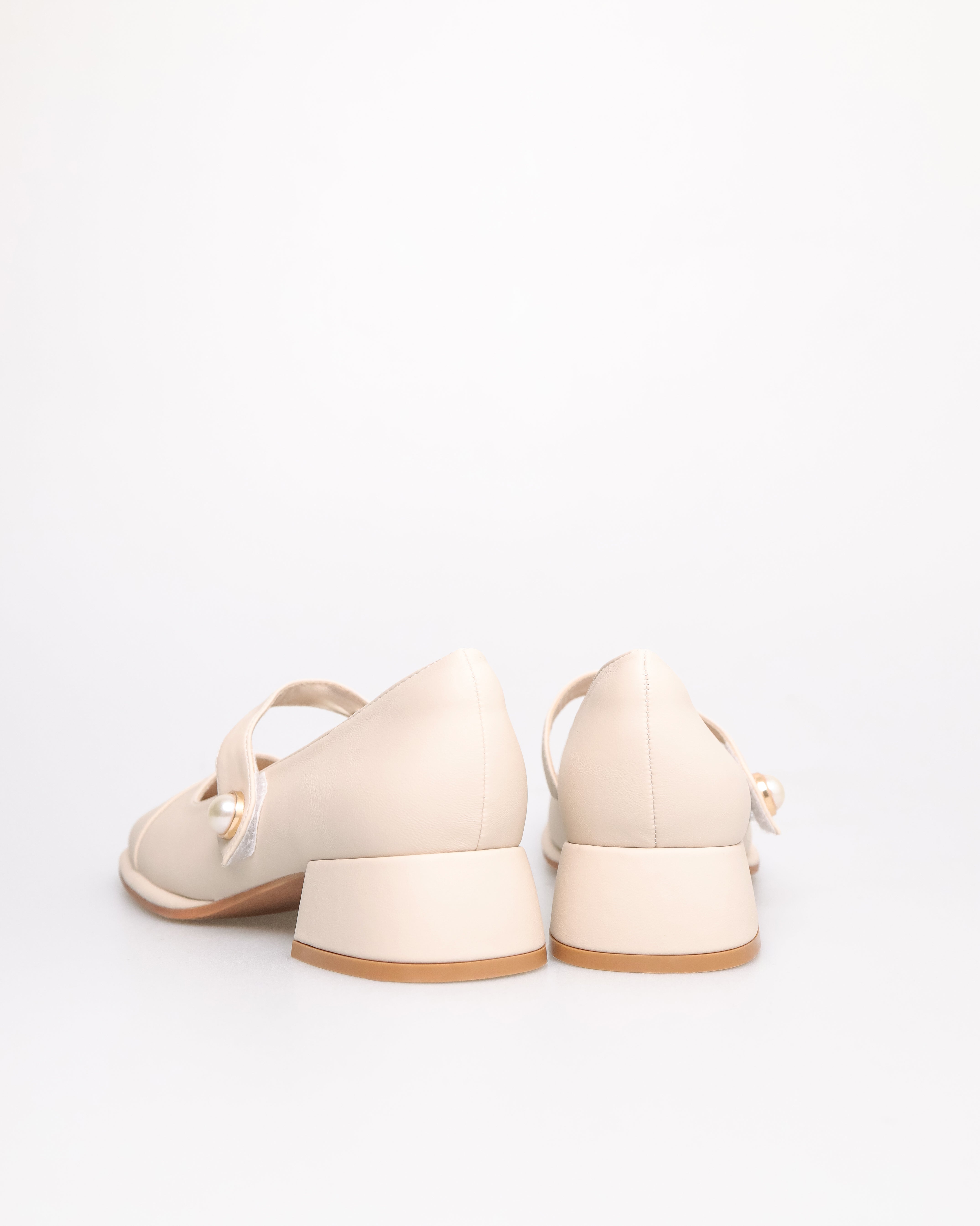 Tomaz NN487 Ladies Pearl Strap Heels (Cream)