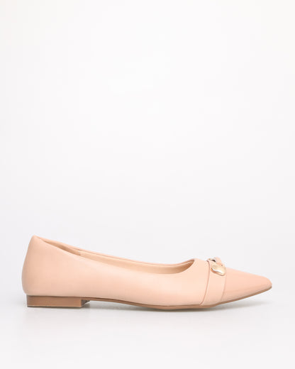 Tomaz NN374 Ladies Pointy Elegance Band Flats (Beige)