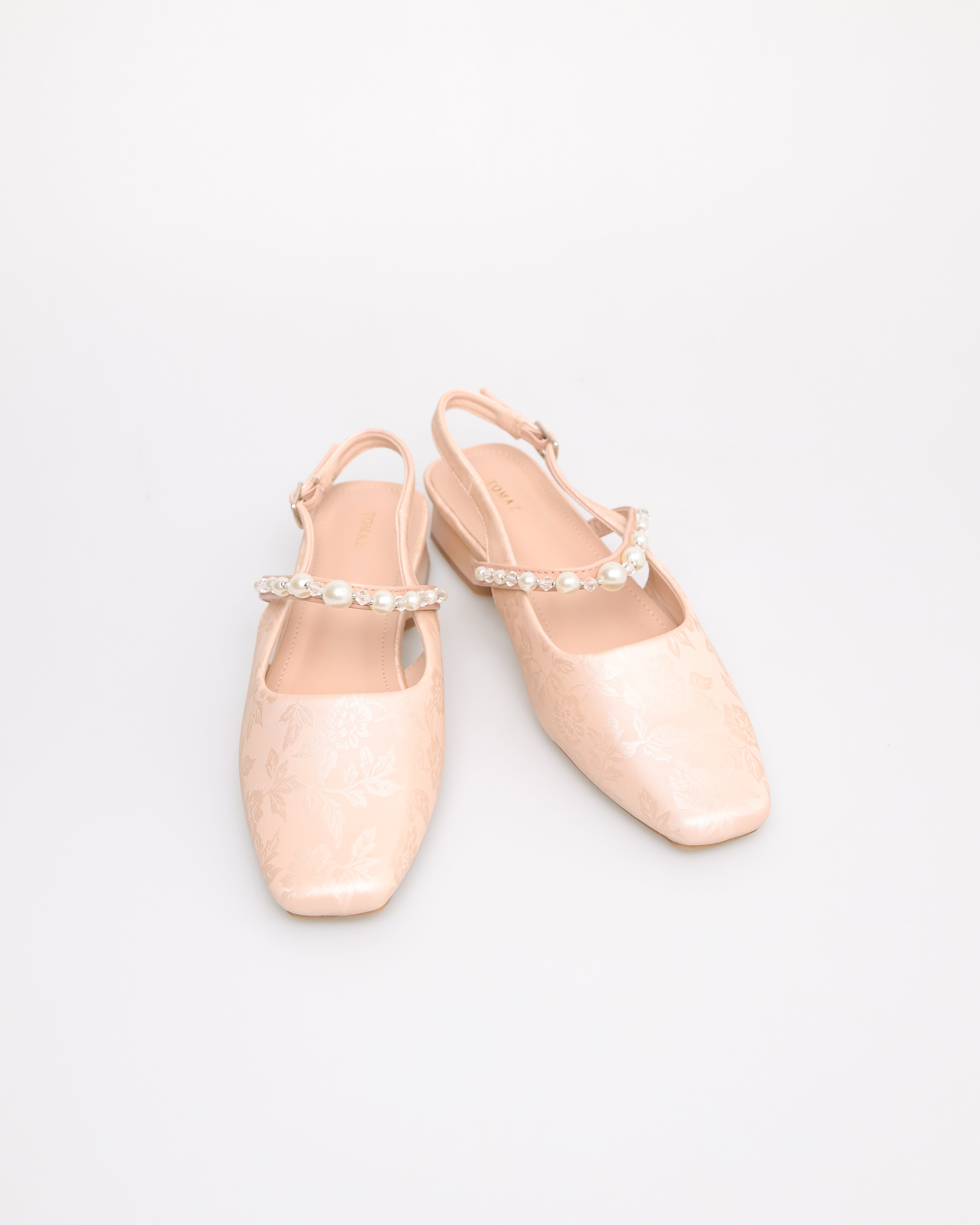 Tomaz NN459 Ladies Pearl Slingback Flats (Pink)