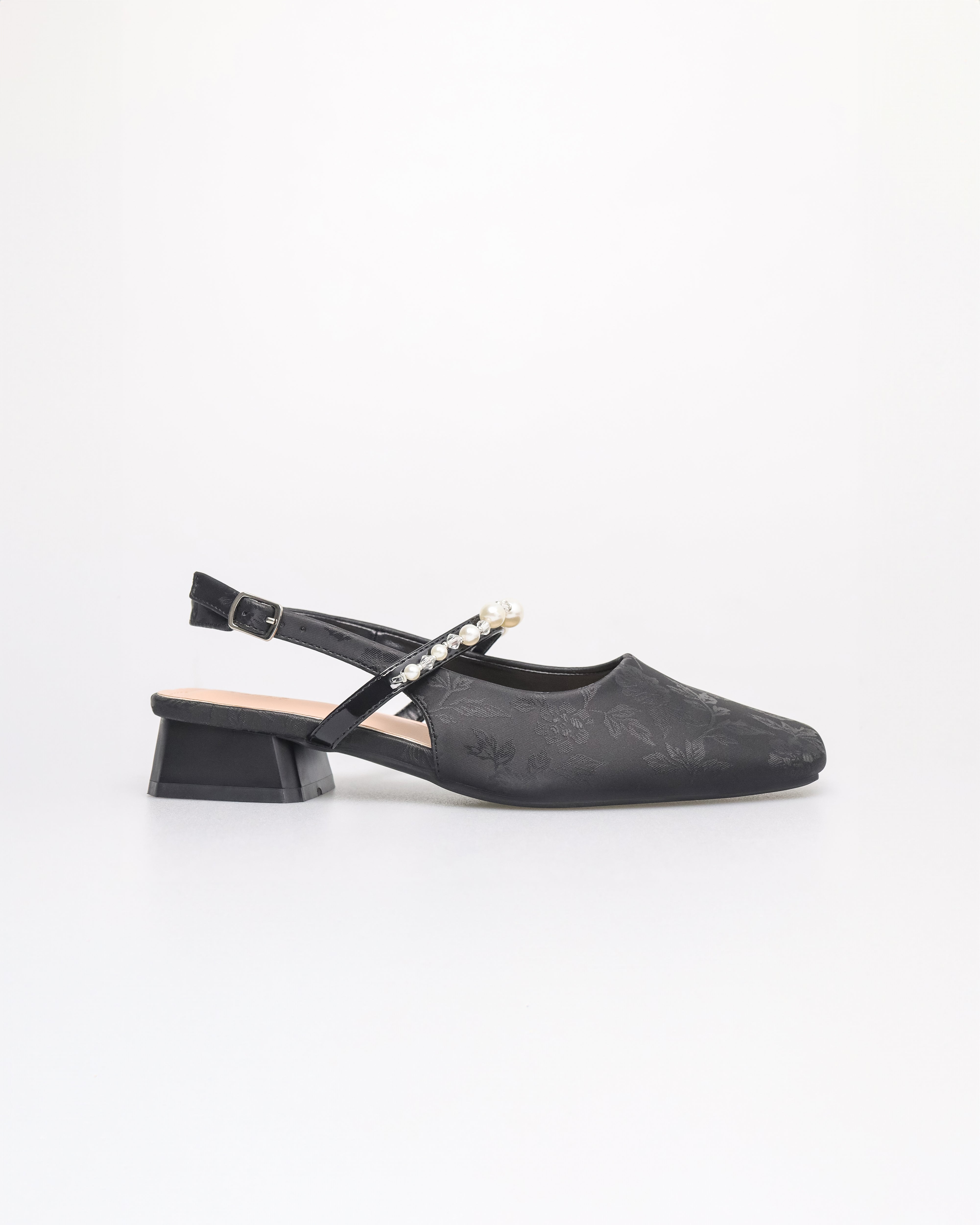 Tomaz NN459 Ladies Pearl Slingback Flats (Black)