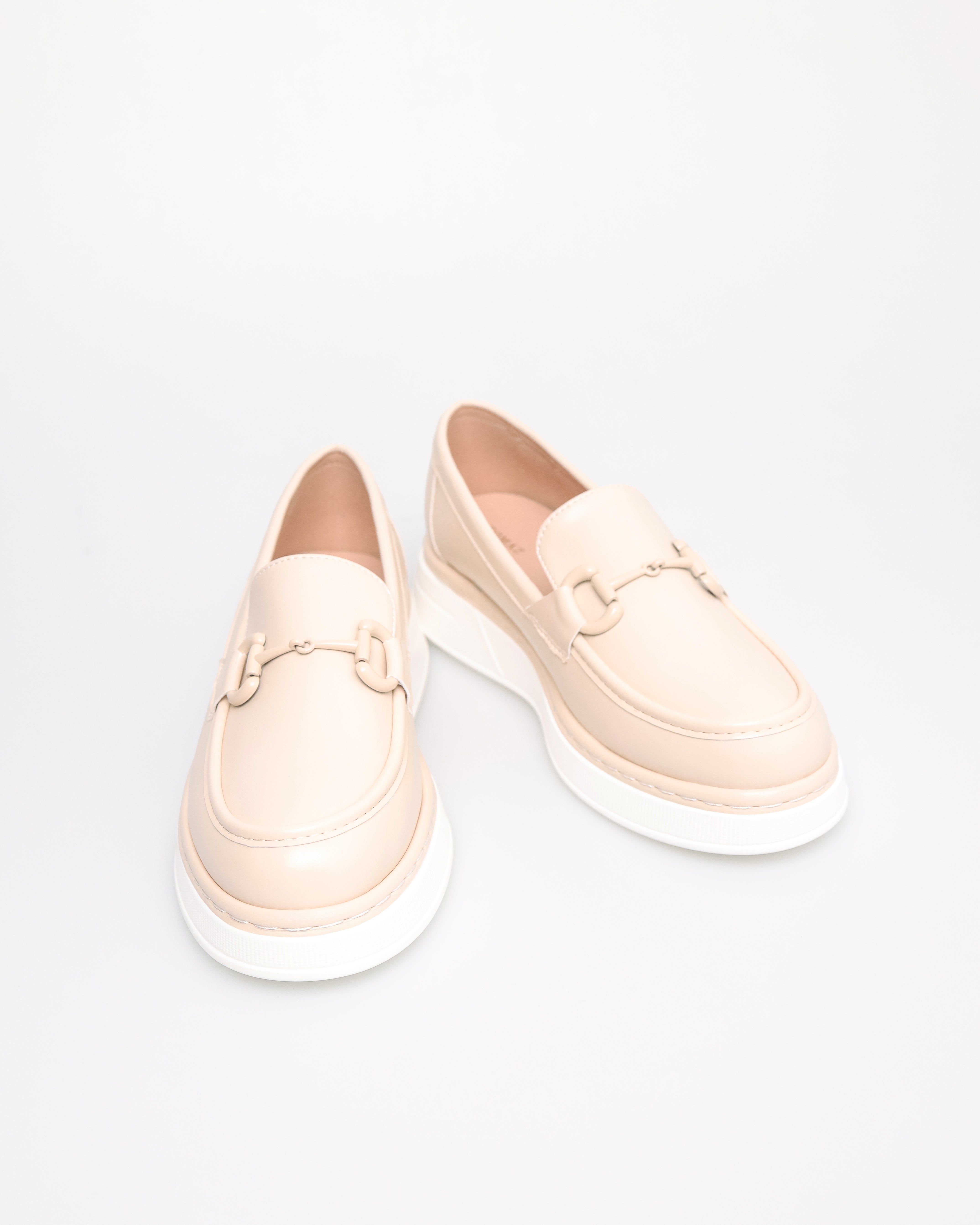 Tomaz NN405 Ladies D-Buckle Loafers (Cream)