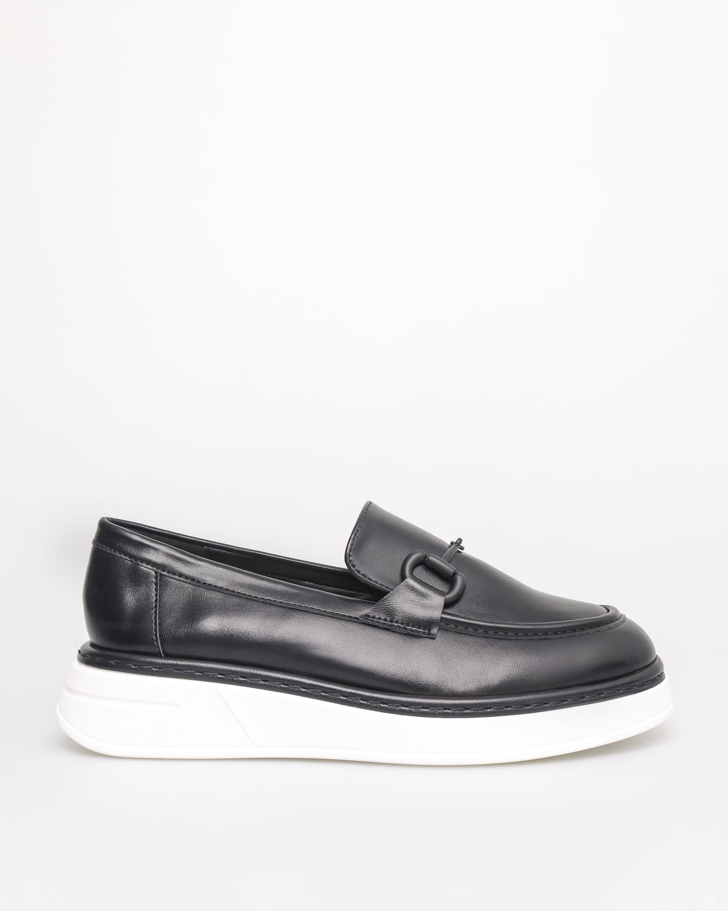 Tomaz NN405 Ladies D-Buckle Loafers (Black)