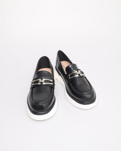 Tomaz NN404 Ladies Buckle Loafers (Black)