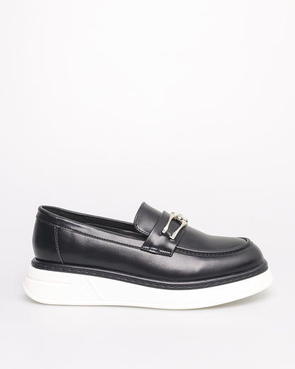 Tomaz NN404 Ladies Buckle Loafers (Black)