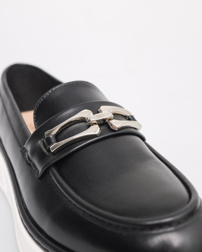 Tomaz NN404 Ladies Buckle Loafers (Black)