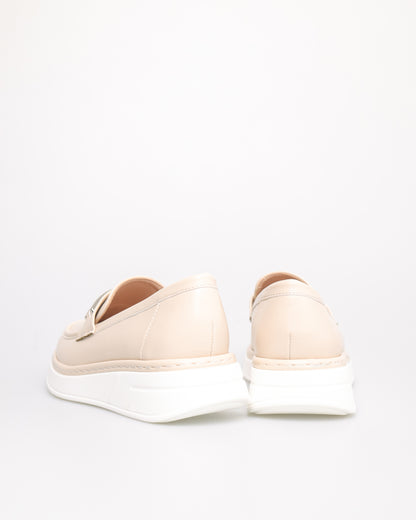 Tomaz NN404 Ladies Buckle Loafers (Cream)