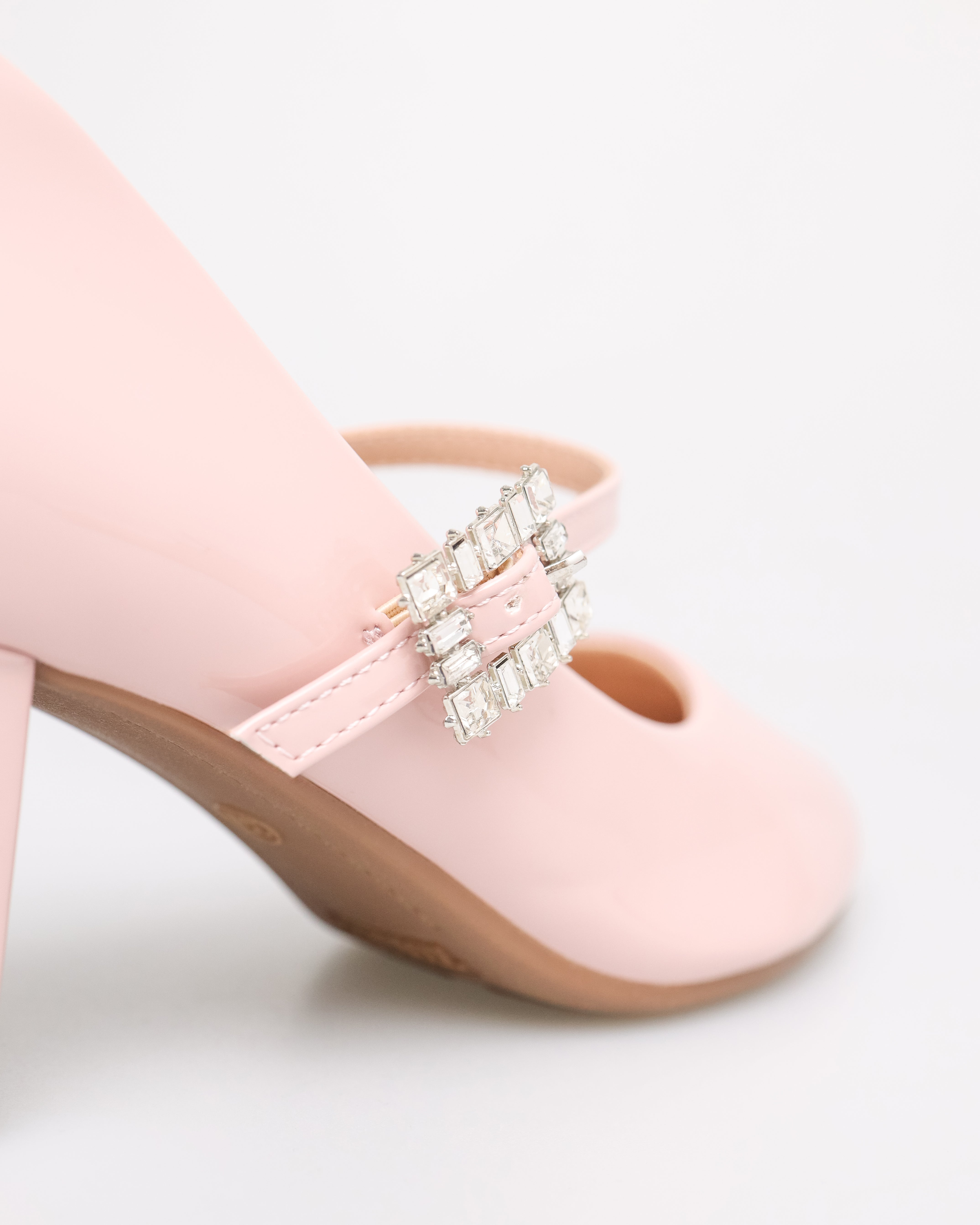 Tomaz NN442 Ladies Ballerina Crystal Buckle Heels (Pink)