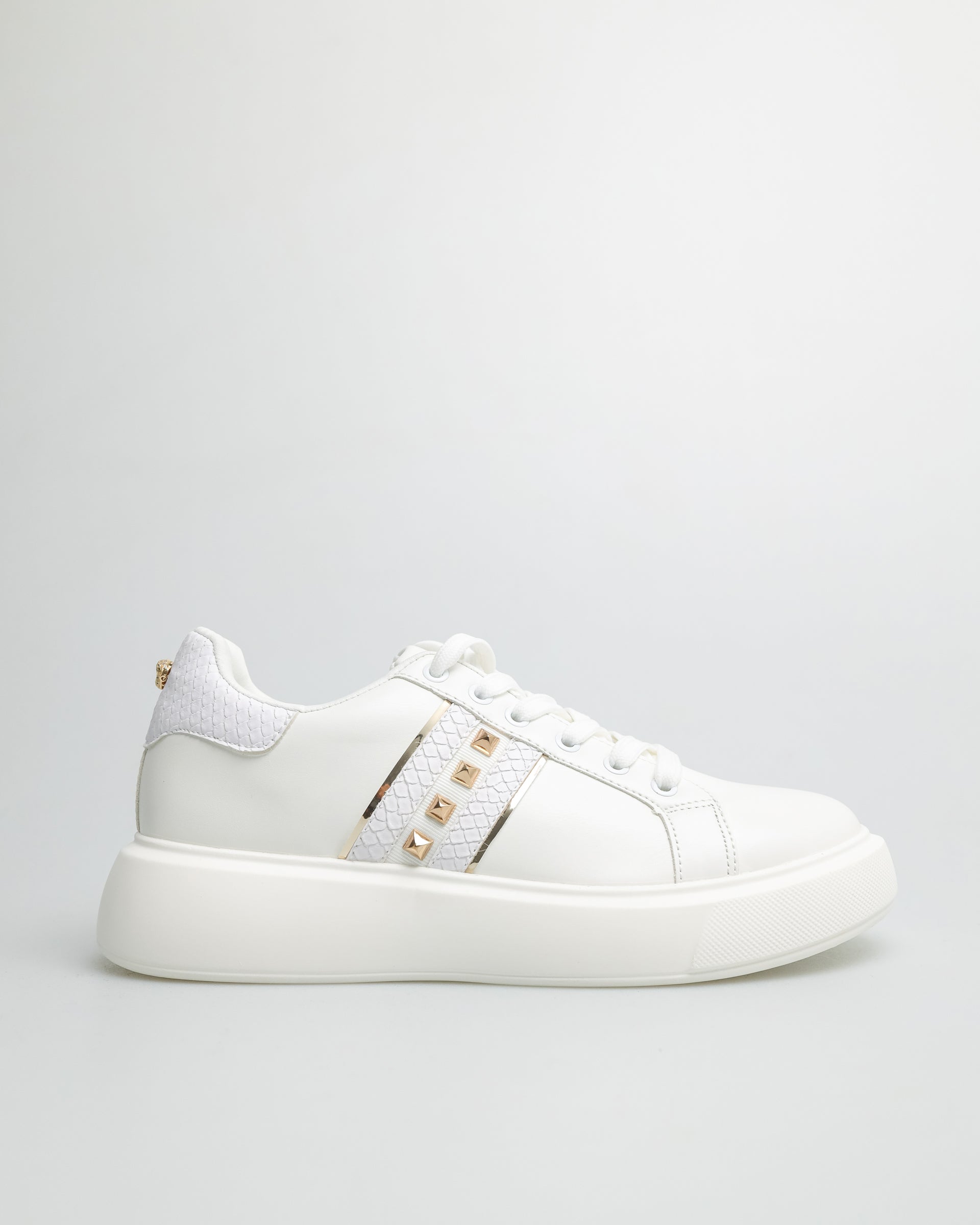 Tomaz YX116 Ladies Studded Sneakers (White Gold) – TOMAZ