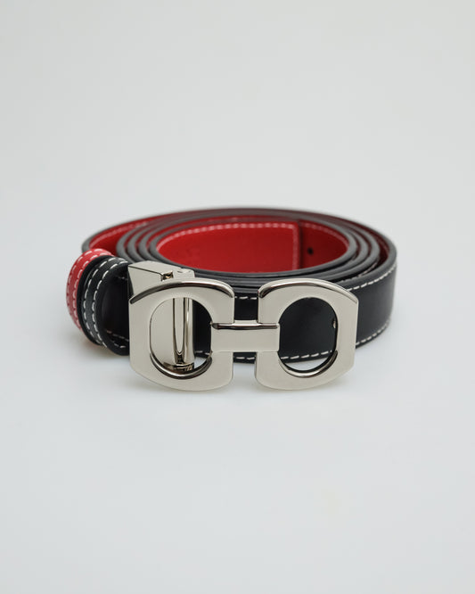 Tomaz ABL002 Ladies Split Leather Belt (Black/Red)