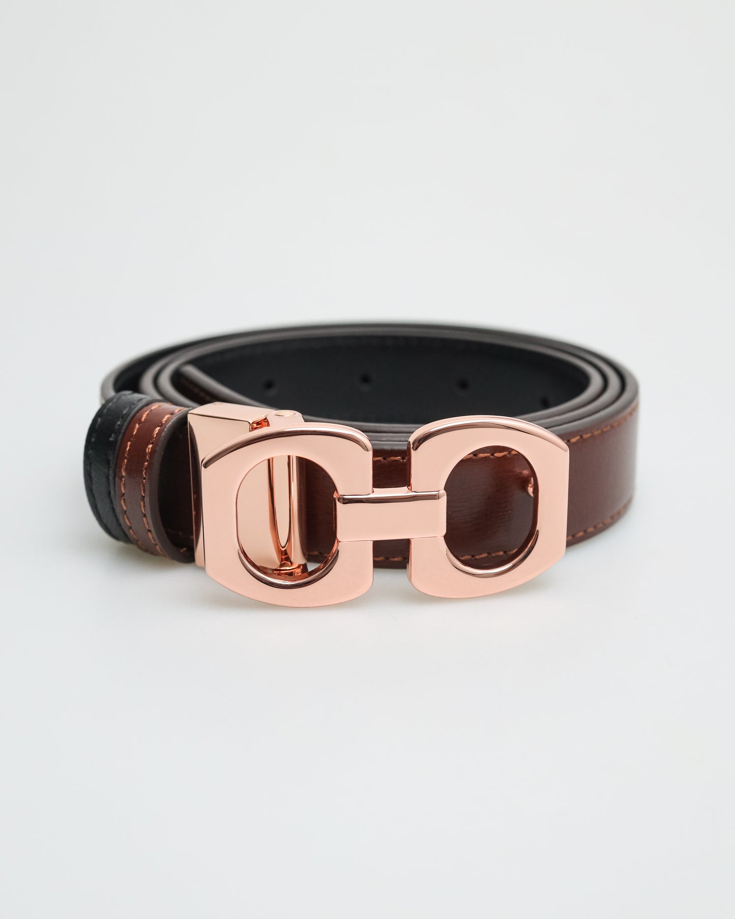 Tomaz ABL001 Ladies Split Leather Belt (Brown/Black)